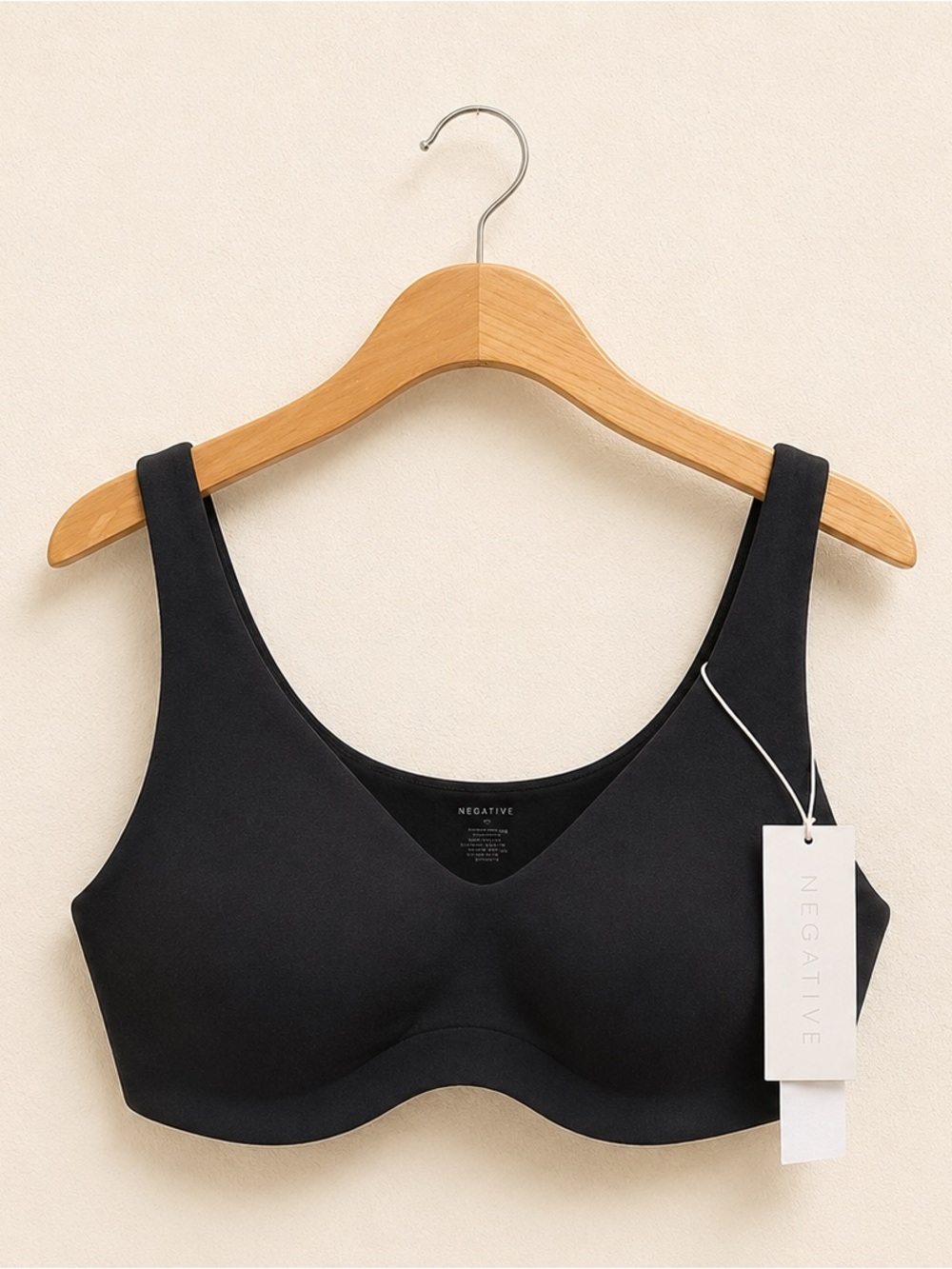 Negative Underwear Black Seamless Wireless Aeris Scoop Bra NWT
